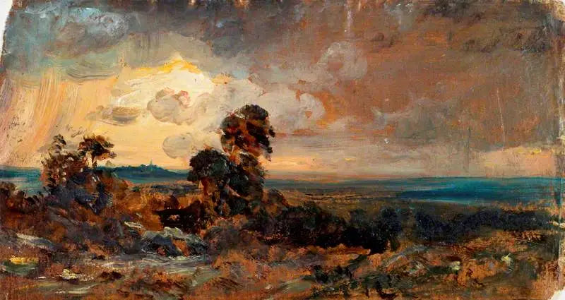 Hampstead : Onweersachtige zonsondergang - John Constable