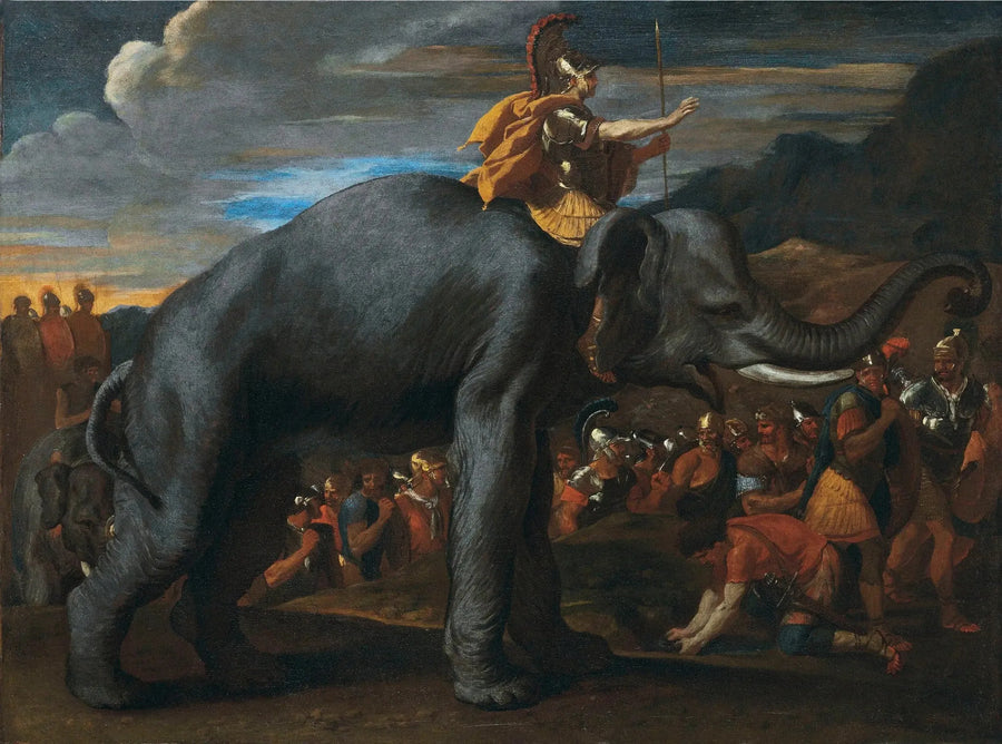 Hannibal die de Alpen overstak met een olifant - Nicolas Poussin
