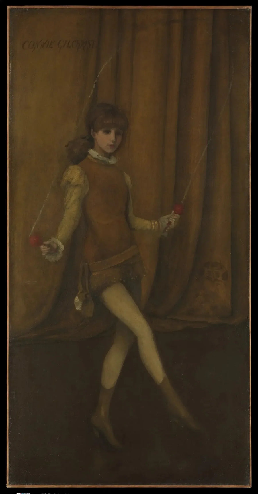 Harmonie in geel en goud: Het meisje in goud — Connie Gilchrist - James Abbott McNeill Whistler
