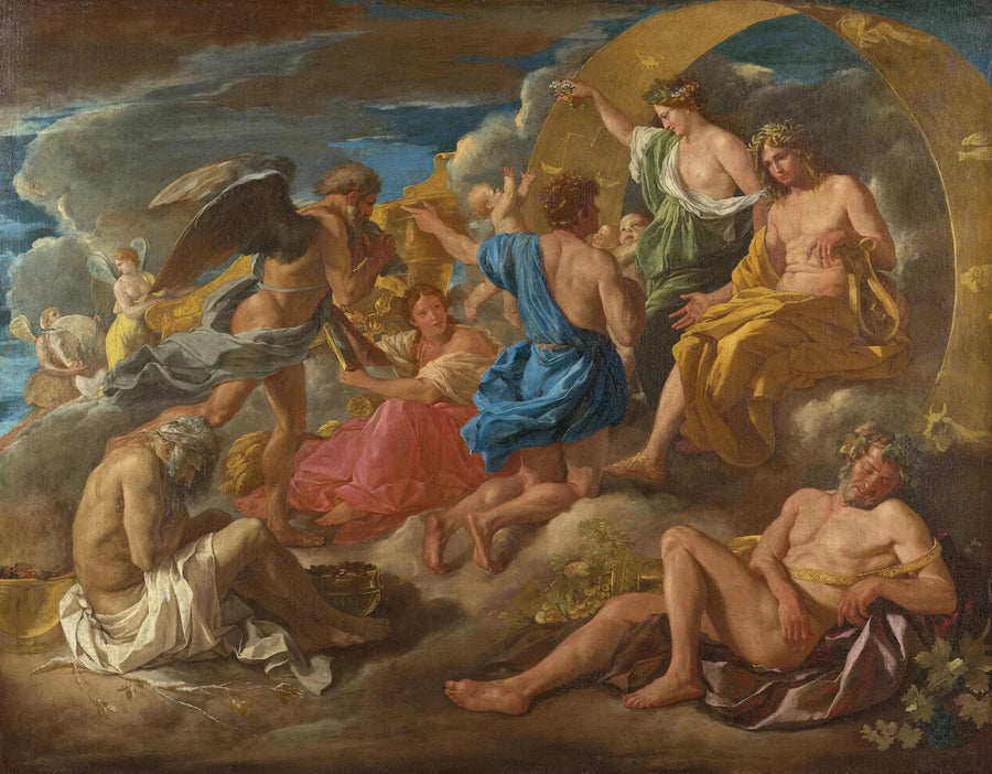 Helios en Phaëton met Saturnus en de vier seizoenen - Nicolas Poussin