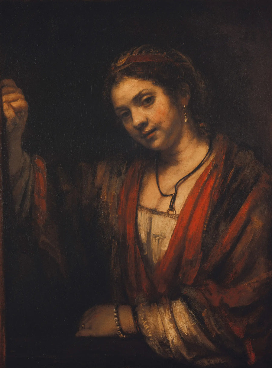 Hendrickje Stoffels in een deur - Rembrandt