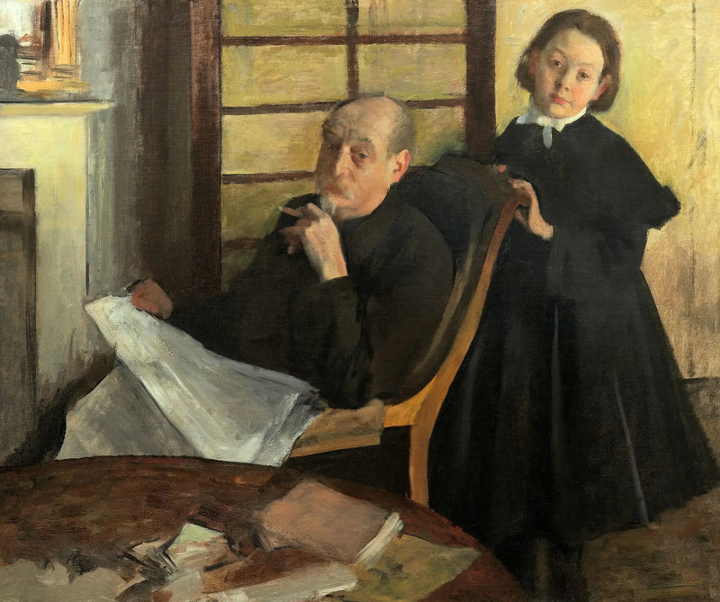 Henri Degas en zijn nicht Lucie Degas (de oom en de nicht van de kunstenaar) - Edgar Degas