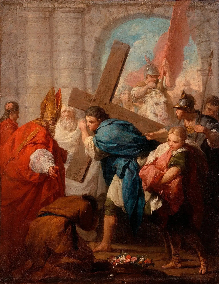 Héraclius met het kruis - Pierre Subleyras