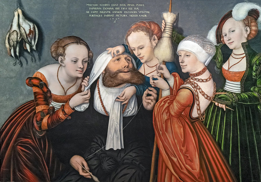 Hercules aan het hof van Omphale - Lucas Cranach de Oudere