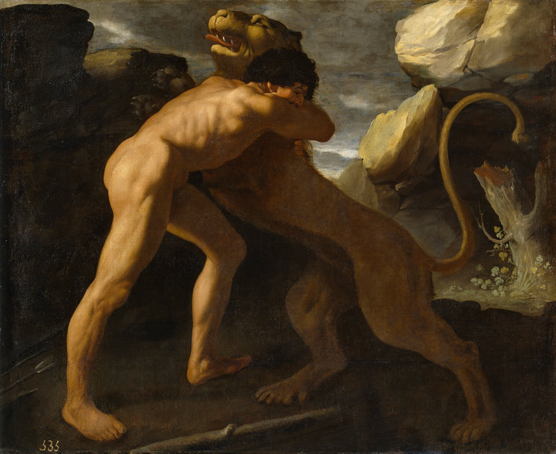 Hercules die de Nemeïsche leeuw bevecht - Francisco de Zurbarán