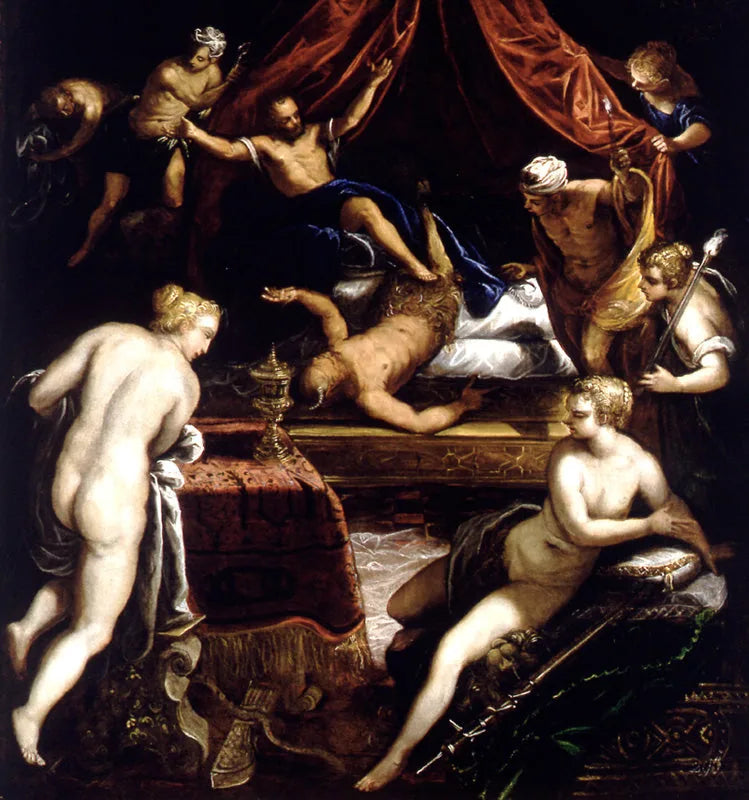 Hercules die de Faun jaagt - Jacopo Tintoretto