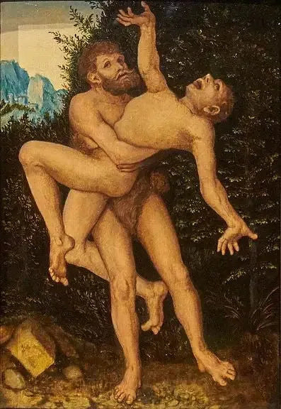 Hercules en Antaeus - Lucas Cranach de Oudere