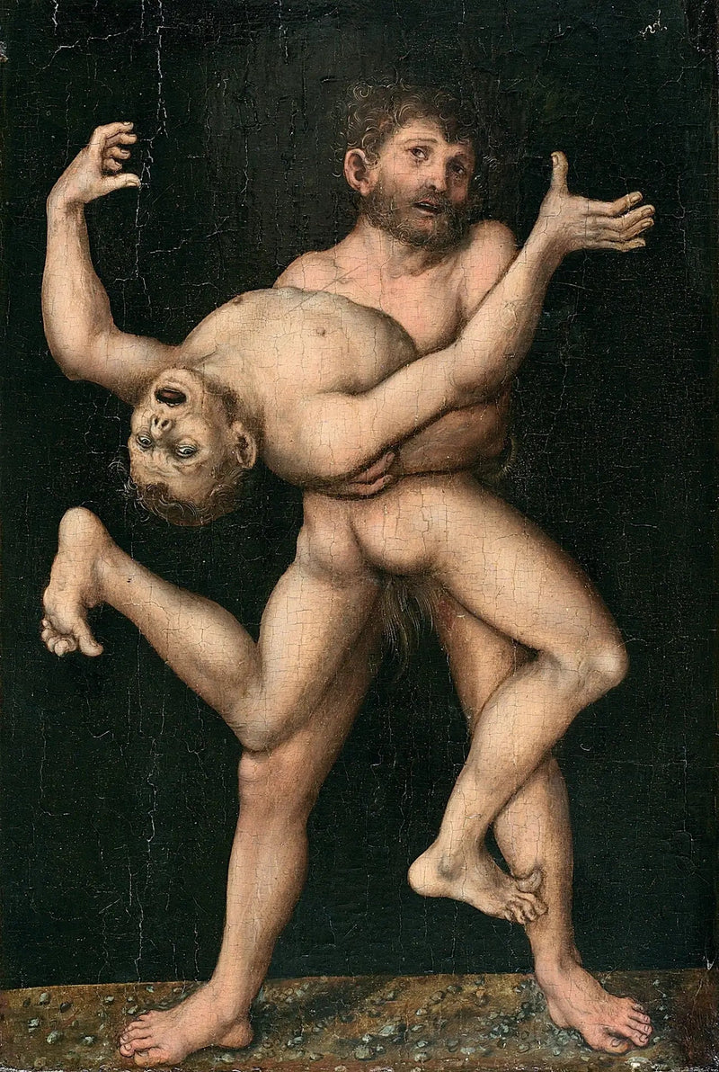 Hercules en Antaeus - Lucas Cranach de Oudere