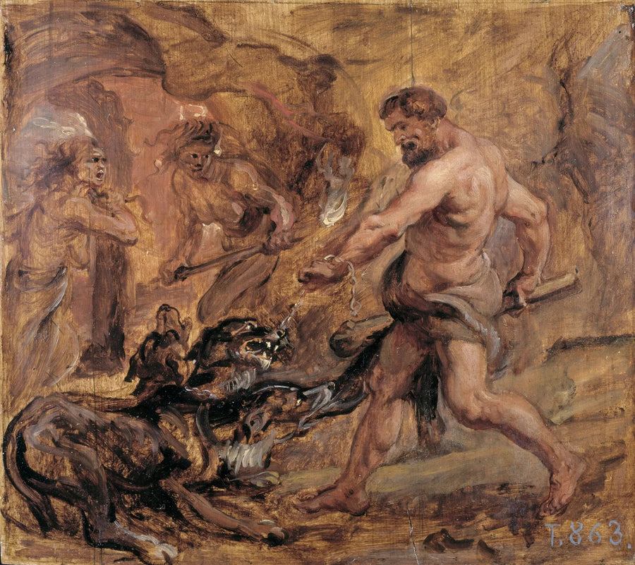 Hercules en Cerberus - Peter Paul Rubens