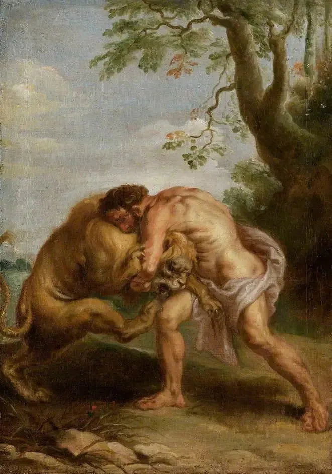 Hercules en de leeuw van Nemea - Peter Paul Rubens