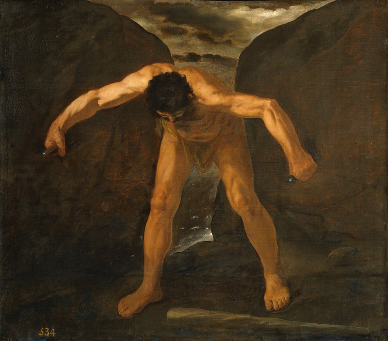 Hercules die de bergen Calpe en Abyla scheidt - Francisco de Zurbarán