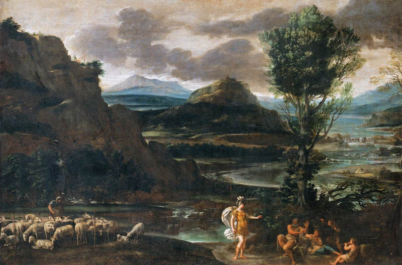 Herminie bij de herders - Domenichino