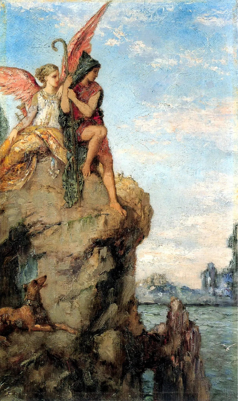 Hesiodus en de Muze - Gustave Moreau