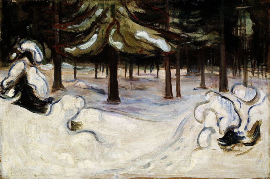 Winter in het bos, Nordstrand - Edvard Munch