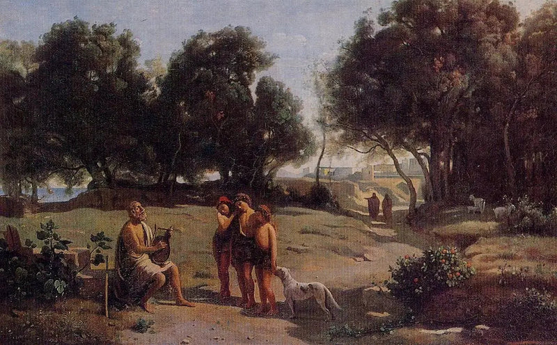 Homerus en de herders - Jean-Baptiste Camille Corot