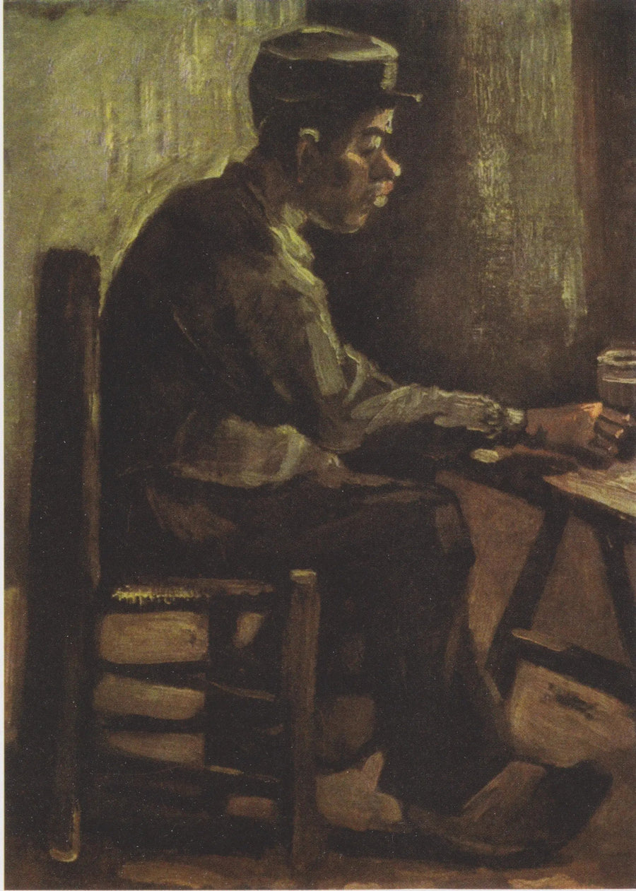 Man aan een tafel - Vincent van Gogh