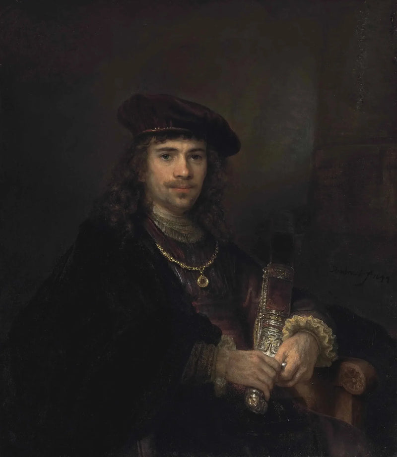 Man met een zwaard en een baret - Rembrandt