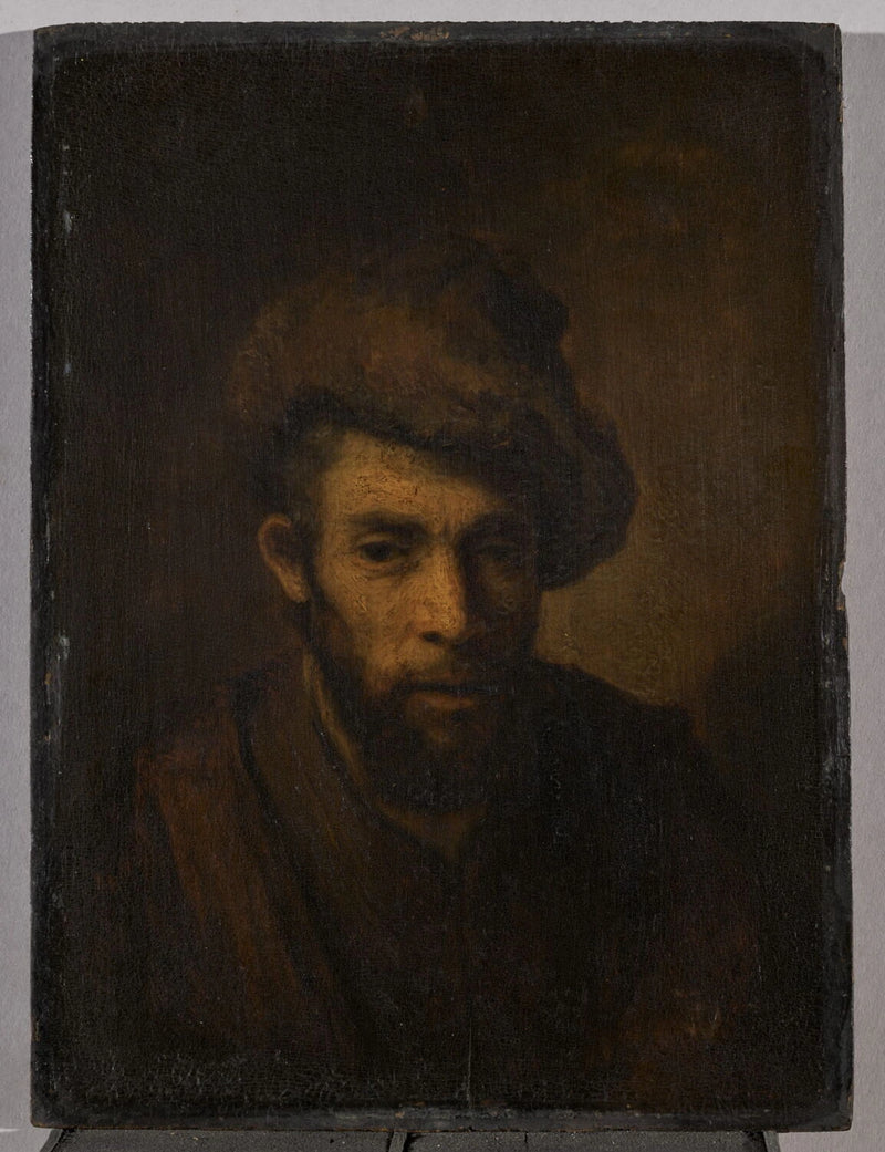 Buste van een man met een bonthoed - Rembrandt
