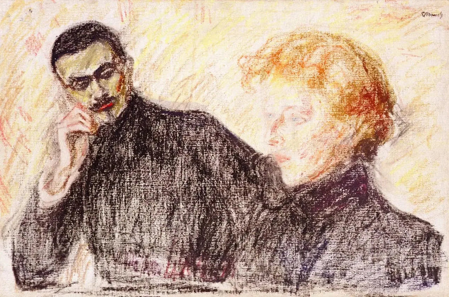 Bruine man en rode vrouw - Edvard Munch