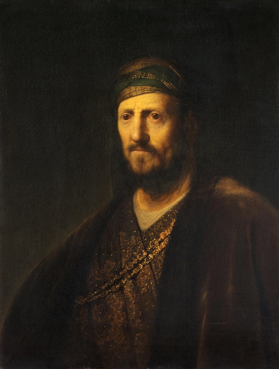 Buste van een man in oosters kostuum - Rembrandt