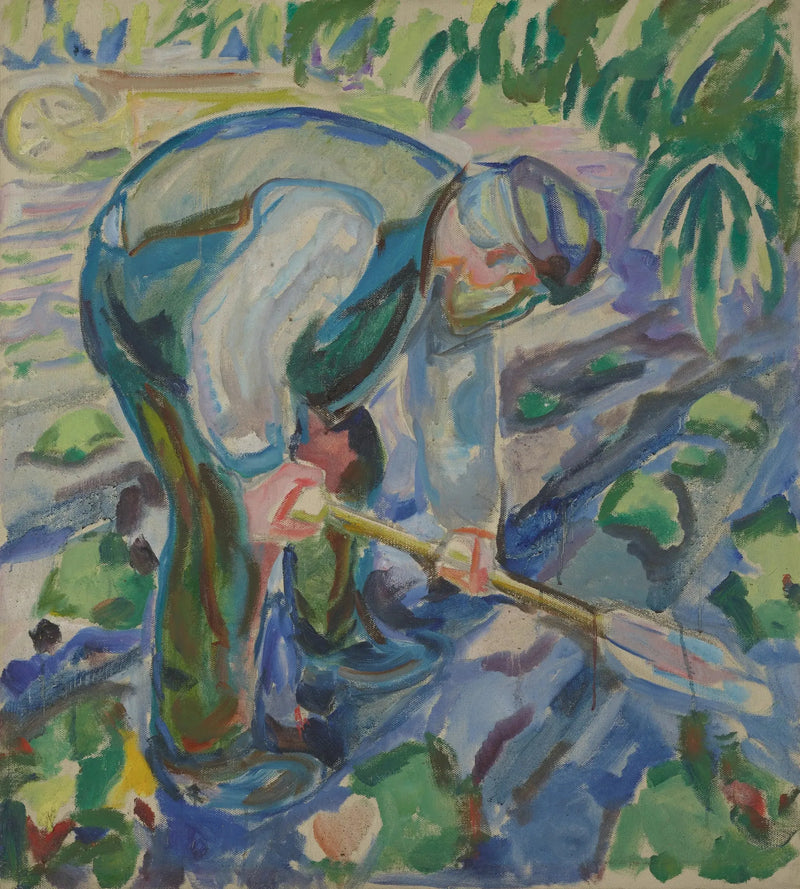 Man die aan het graven is - Edvard Munch