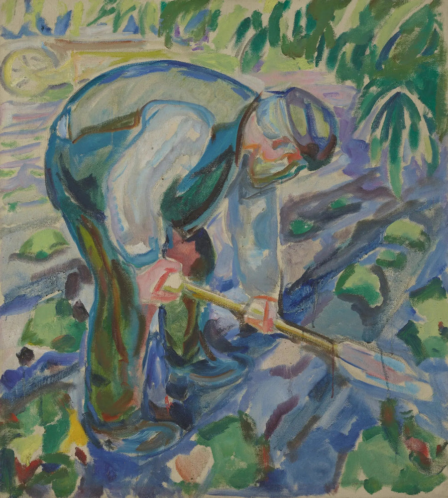 Man die aan het graven is - Edvard Munch