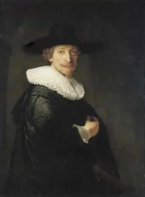 Portret van een man die in de deuropening staat - Rembrandt
