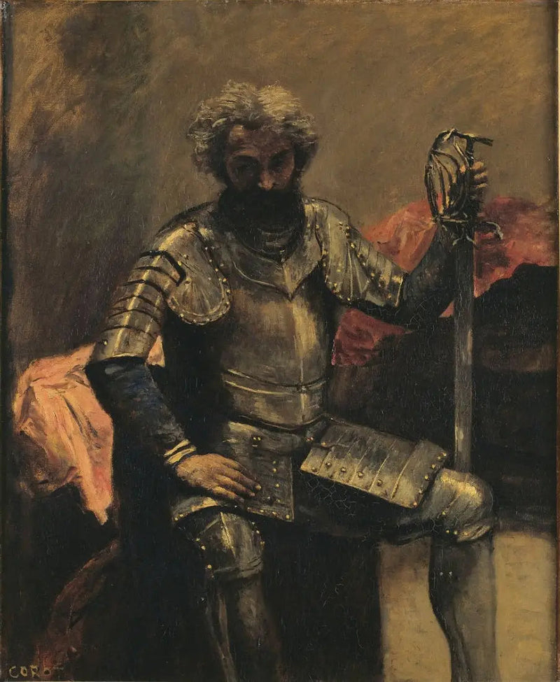 Man in harnas - Jean-Baptiste Camille Corot