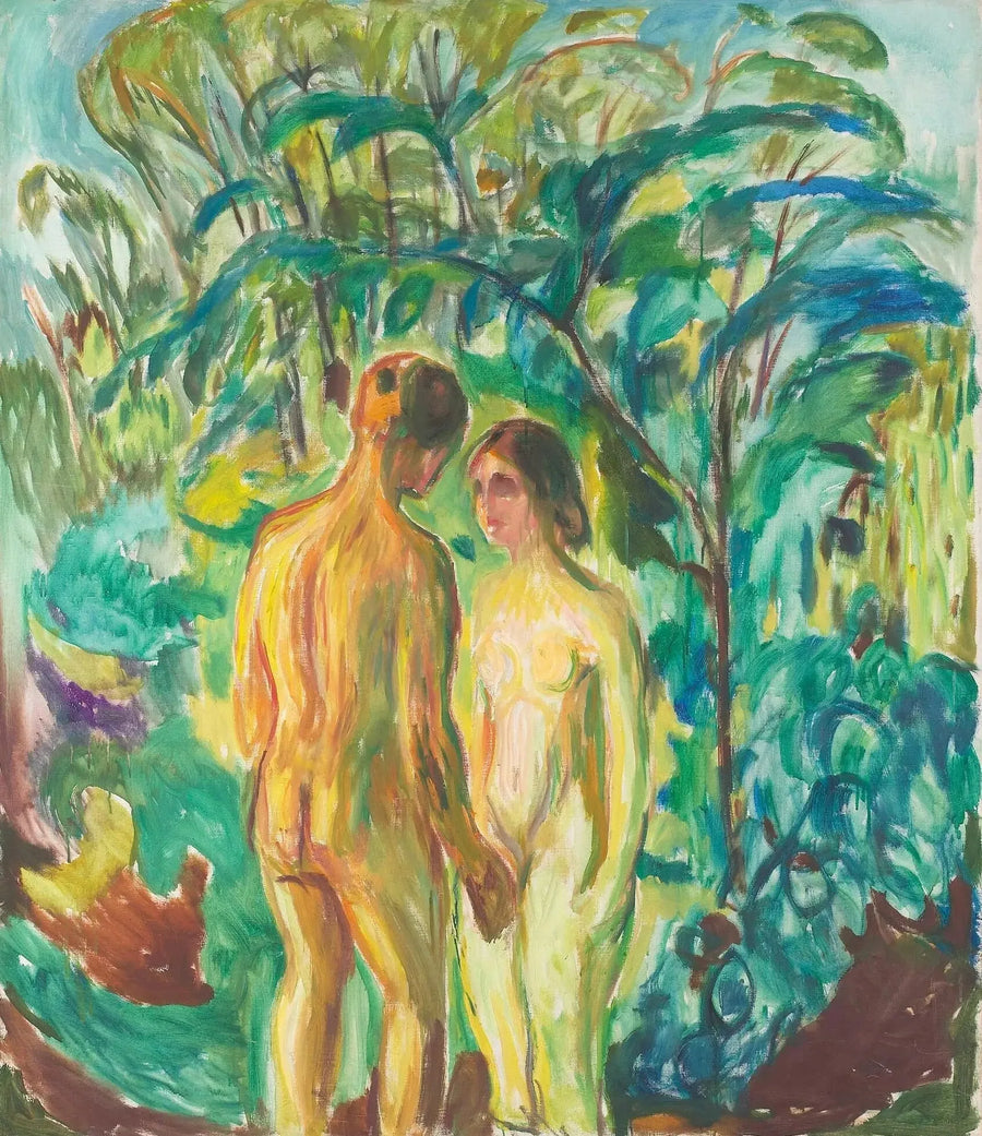 Man en Vrouw naakt in het bos - Edvard Munch