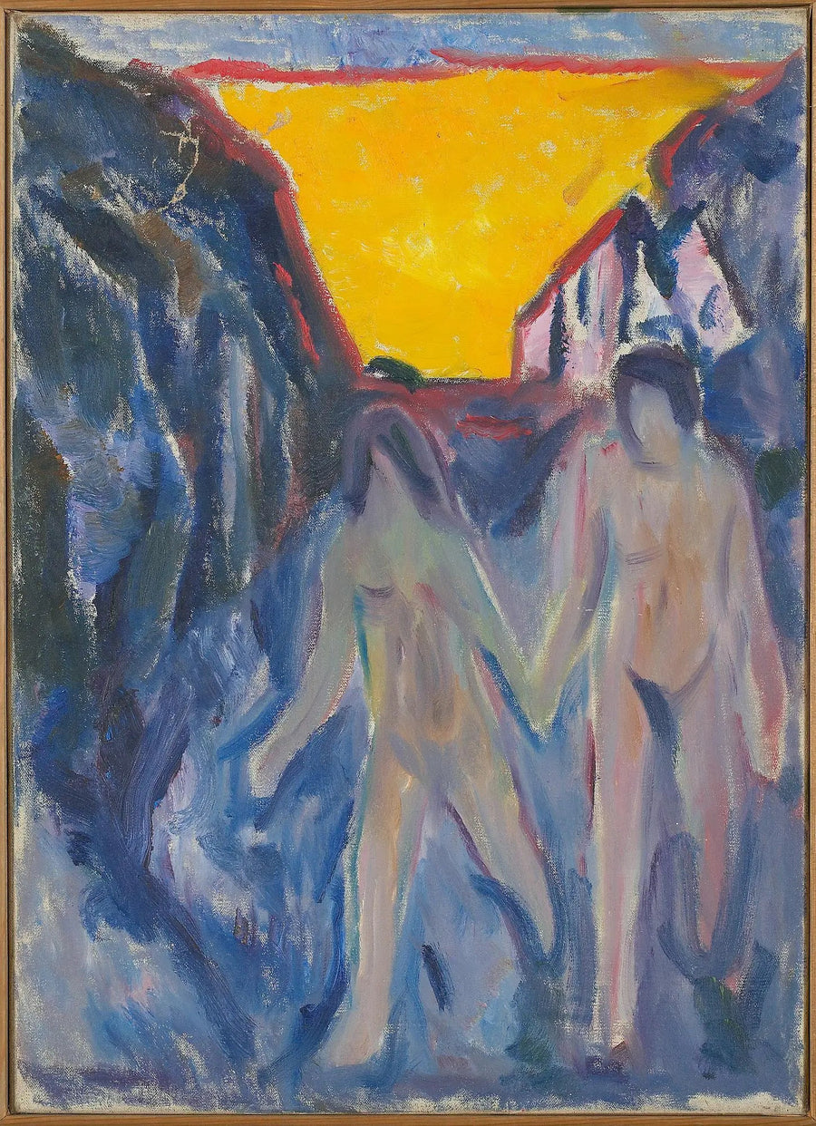 Man en Vrouw naakt, wandelend - Edvard Munch