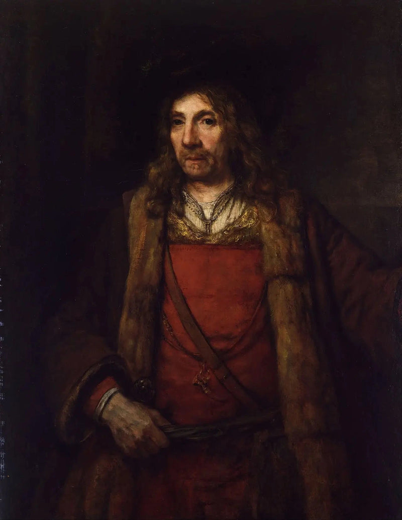 Man in een met bont gevoerd mantel - Rembrandt