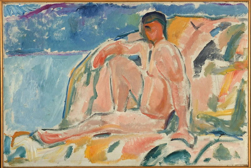 Naakte man op een rots - Edvard Munch