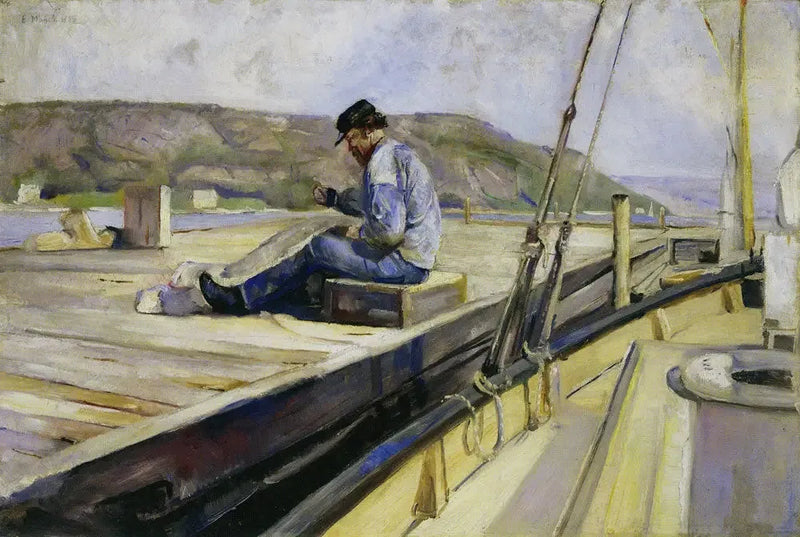 Man die een net repareert - Edvard Munch
