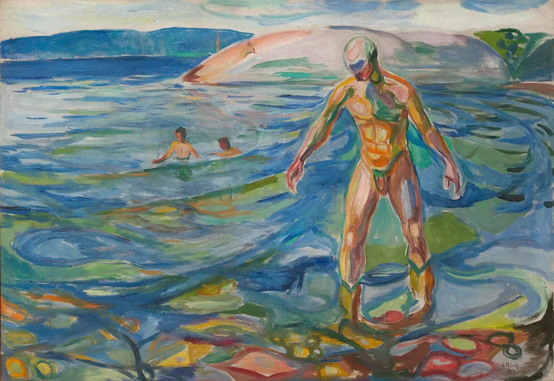 Man die zich baadt - Edvard Munch
