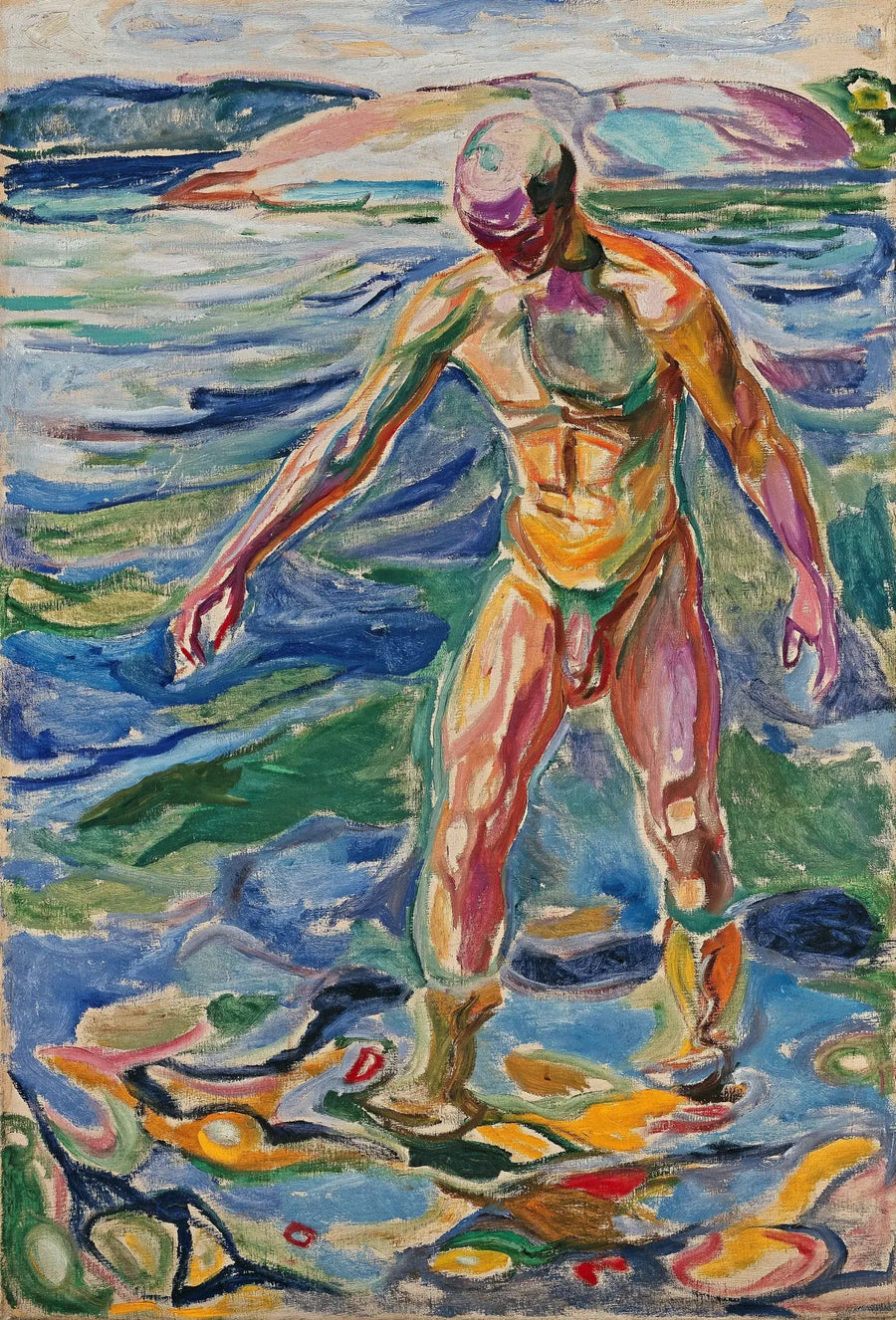 Man die zich baadt - Edvard Munch