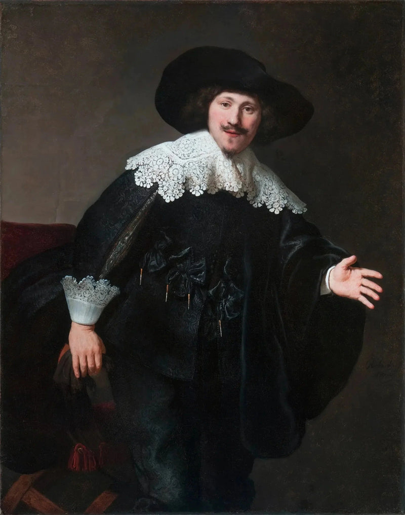 Portret van een man die opstaat uit zijn stoel - Rembrandt