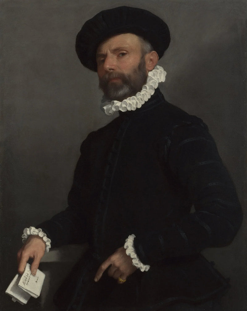 Man die een brief vasthoudt - Giovanni Battista Moroni