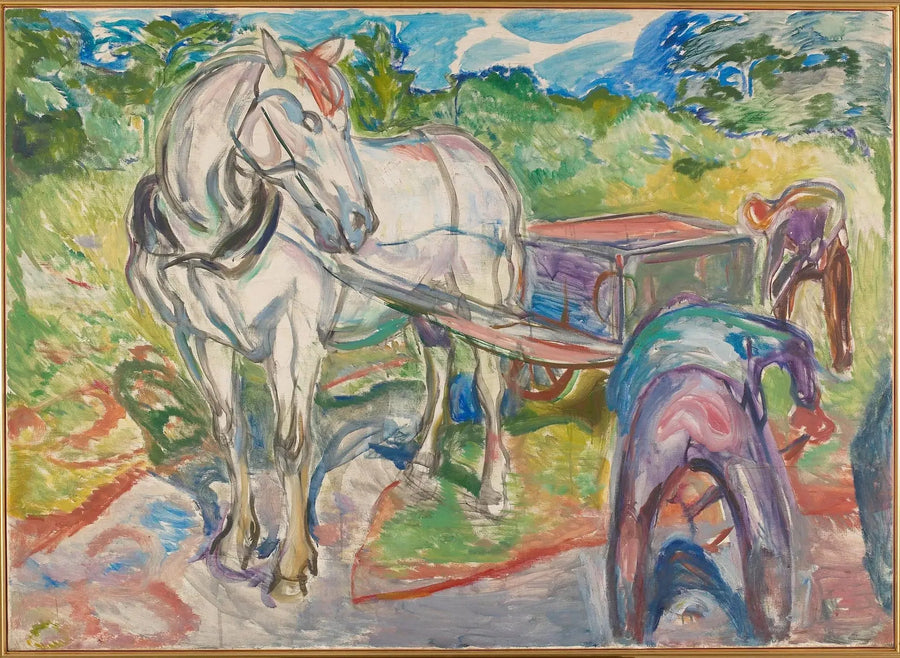 Mannen die graven met paard en wagen - Edvard Munch
