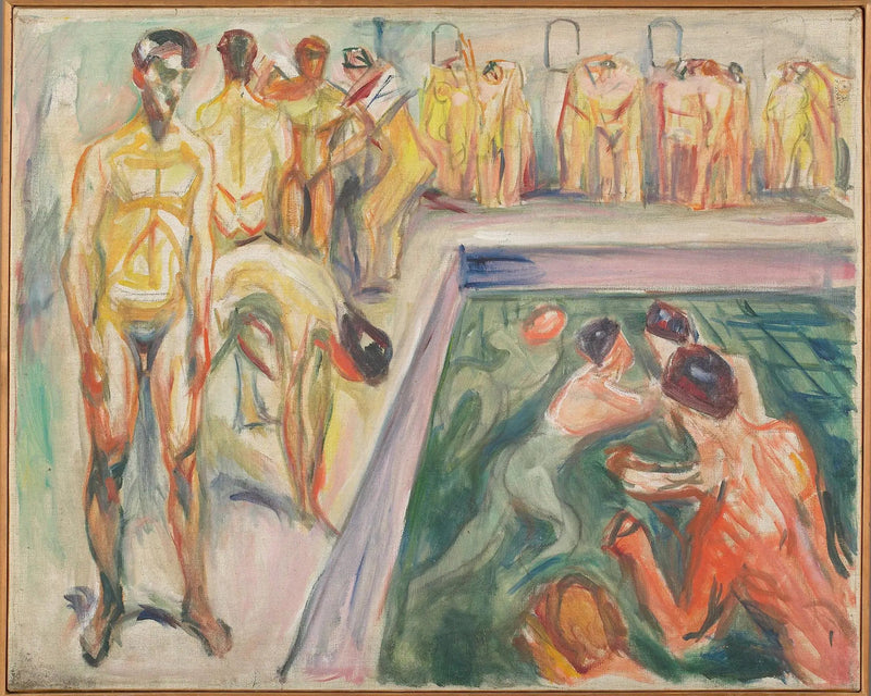 Naakte mannen bij het zwembad - Edvard Munch