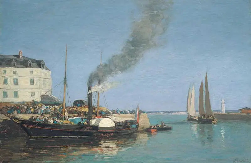 Honfleur, de pier - Eugène Boudin