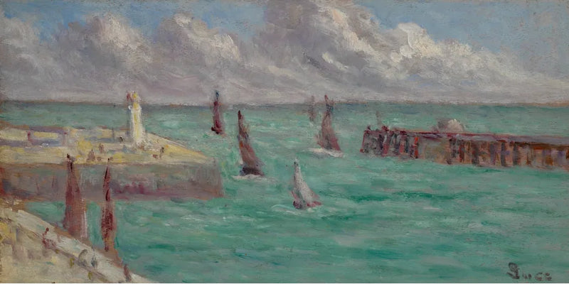 Honfleur, de vuurtoren en de pier - Maximilien Luce
