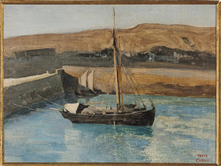 Honfleur, een drijvend bassin - Jean-Baptiste Camille Corot
