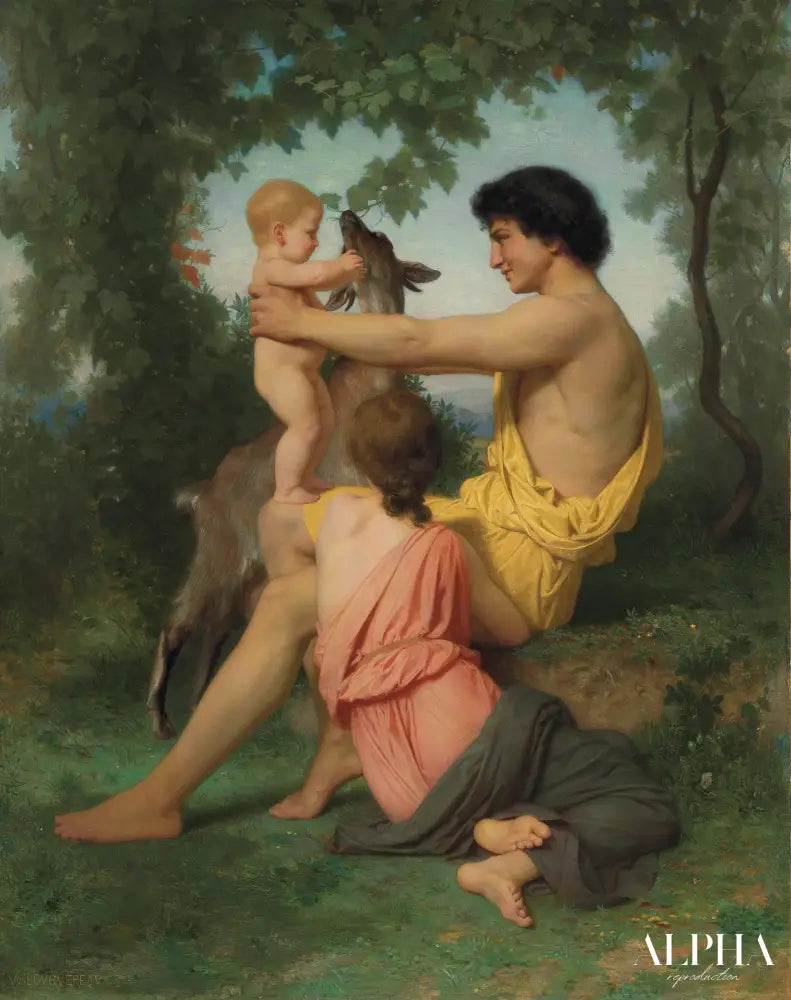 Idylle; famille antique - William Bouguereau Reproductions de tableaux à la peinture à l’huile