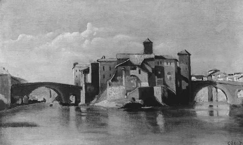 Eiland van San Bartolomeo, Rome - Jean-Baptiste Camille Corot