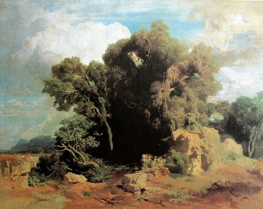 Reproductie van een olieverfschilderij - "De Herinnering" door Arnold Böcklin

Source:
Q134234365 - Arnold Böcklin