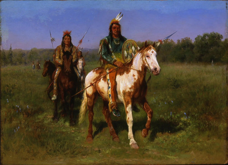 Indianen te paard gewapend met lansen - Rosa Bonheur
