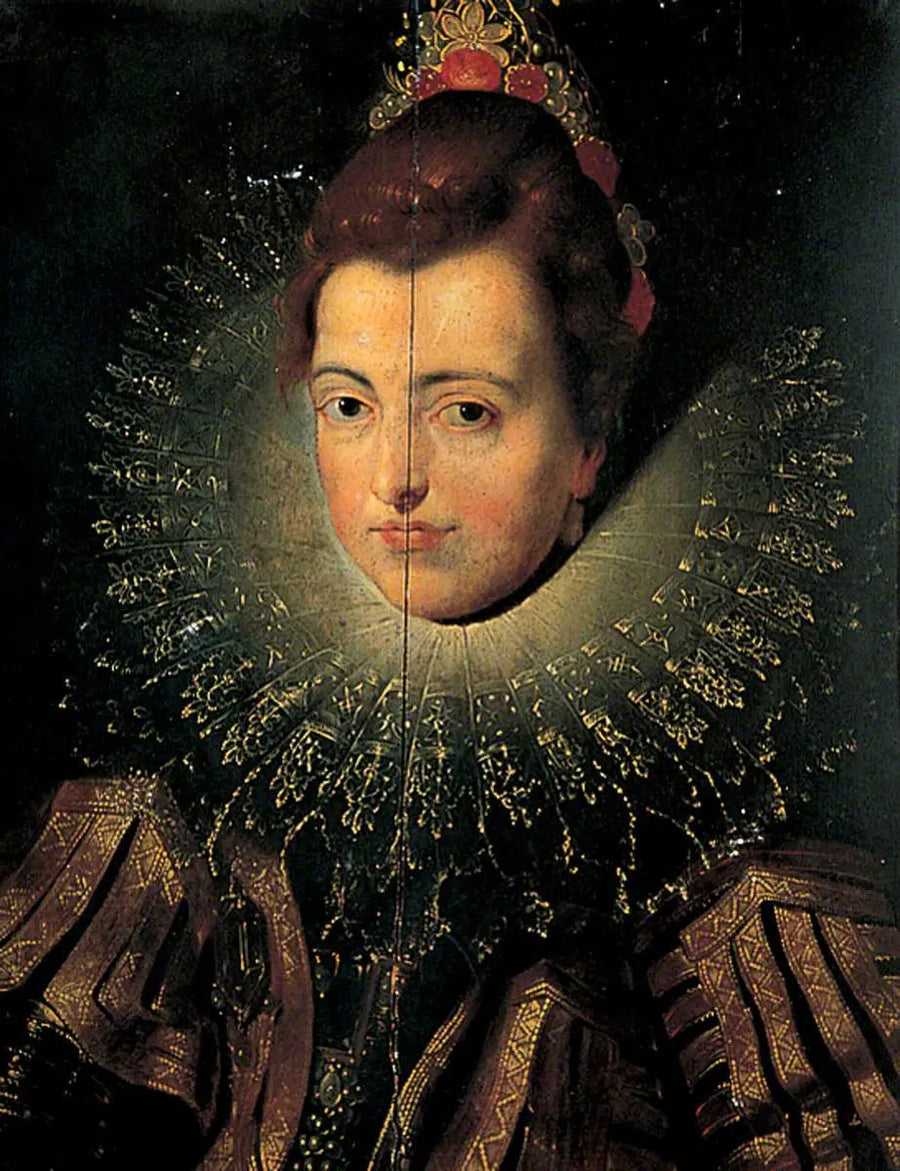 Infante Isabelle Claire Eugénie d'Espagne (1566-1633), aartshertogin van Oostenrijk

Source:
Infante Isabelle Claire Eugénie d'Espagne (1566-1633), archiduchesse d'Autriche - Frans Pourbus the Younger