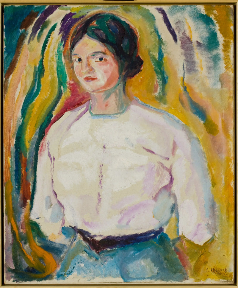 Ingeborg met haar handen achter haar rug - Edvard Munch