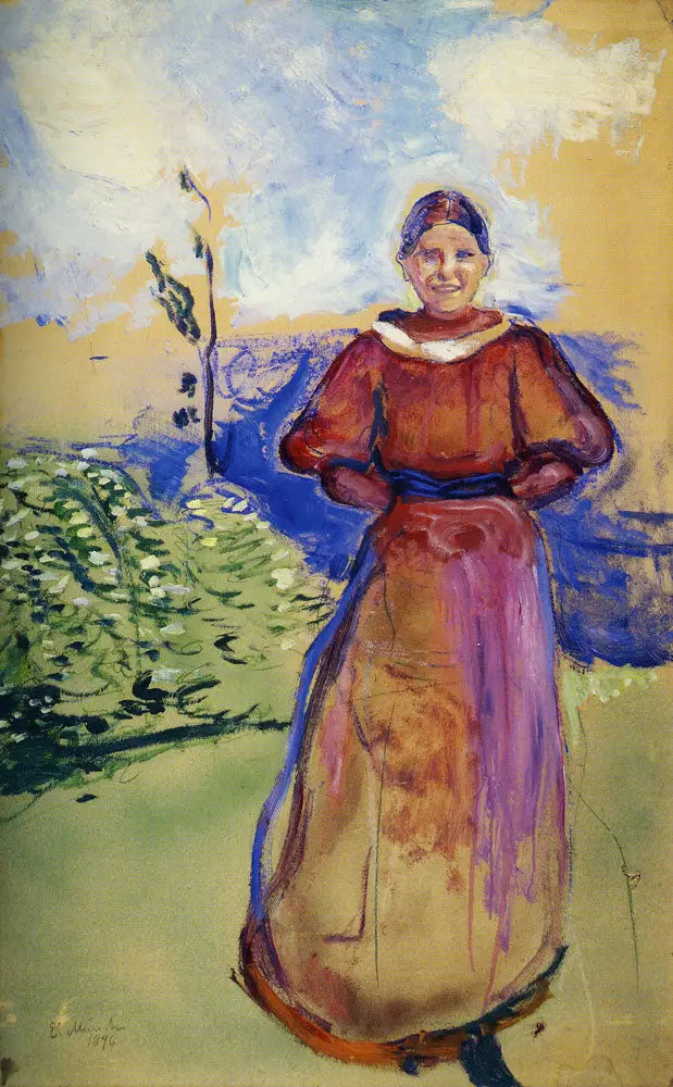 Inger in een rode jurk - Edvard Munch