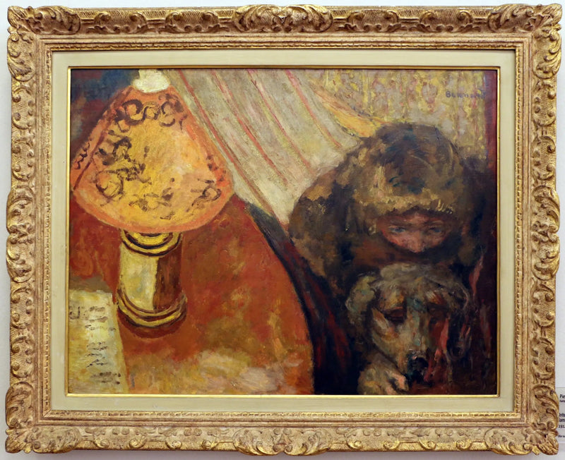Interieur (bij het licht van de lamp) - Pierre Bonnard